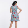 V-Neck Floral Linen mini Dress