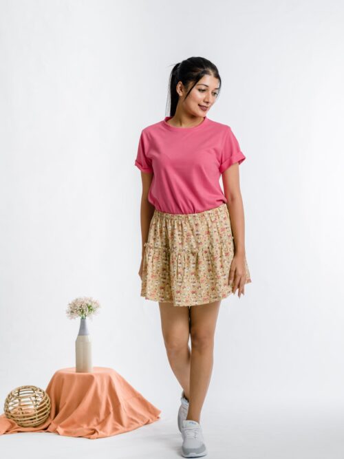 Knit T-shirt Pink